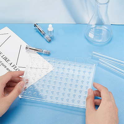 96-Hole 0.2ML Acrylic Laboratory Test Tube Rack AJEW-WH0010-73A-1