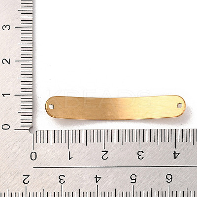 304 Stainless Steel Brushed Curved Rectangle Connector Charms STAS-R222-03G-1