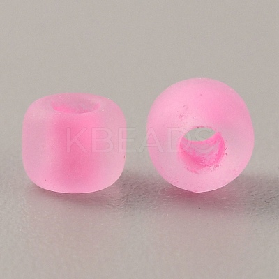 100G Luminous Frosted Glass Beads FGLA-WH0003-01F-1