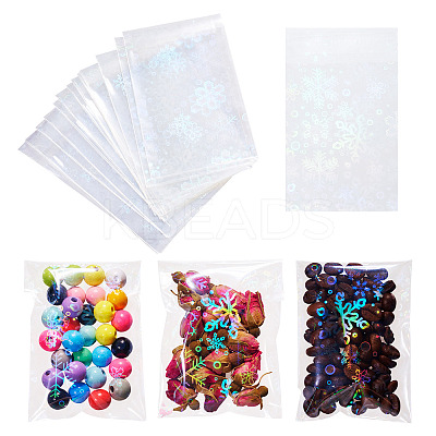 50Pcs Double Face Laser Rectangle PE Cellophane Bags ABAG-TAC0013-14A-1