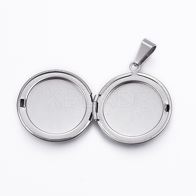 Tarnish Resistant 304 Stainless Steel Locket Pendants X-STAS-H389-30P-1