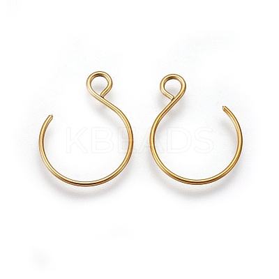 Ion Plating(IP) 304 Stainless Steel Earring Hooks STAS-O119-10G-B-1