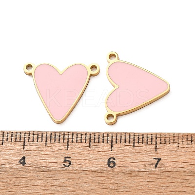 304 Stainless Steel with Pink Enamel Connector Charms SA-CBA061A-06G-1