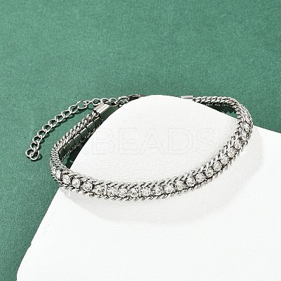 304 Stainless Steel Curb Chain Bracelets for Women BJEW-Z143-21P-1