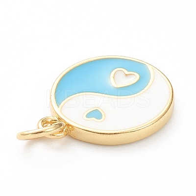 Brass Enamel Pendants KK-P200-11B-G-1