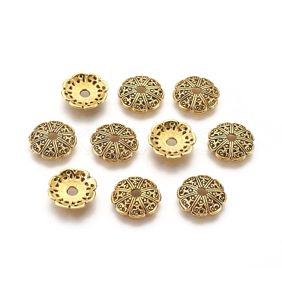Tibetan Style Alloy Bead Caps GLF1434Y-1