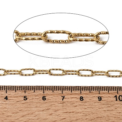 304 Stainless Steel Textured Paperclip Chains CHS-P029-01G-1