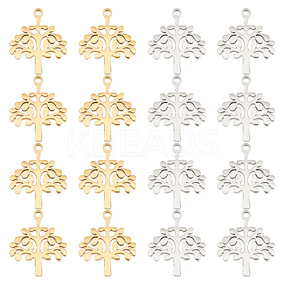 16Pcs 2 Colors Ion Plating(IP) 304 Stainless Steel Pendants STAS-UN0048-10-1