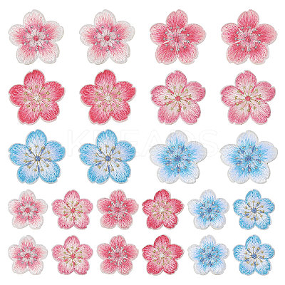 24Pcs 2Bags Flower Embroidery Sew on Cloth Patches PATC-CA0001-38-1