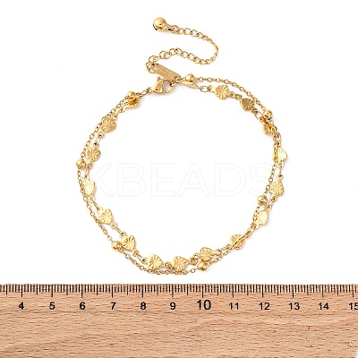 304 Stainless Steel Multi-strand Link Chain Anklets AJEW-P128-01G-1