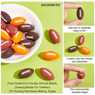 18Pcs 3 Colors Food Grade Eco-Friendly Silicone Focal Beads SIL-DC0001-08-1