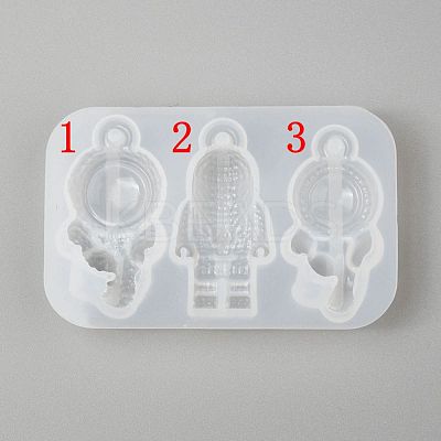 DIY Spaceman Silicone Pendant Molds X-DIY-P006-27-1