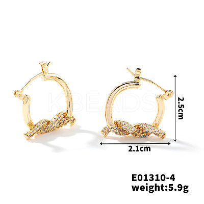 Chic Twisted Doughnut Design Copper Hoop Earrings KE0163-2-1