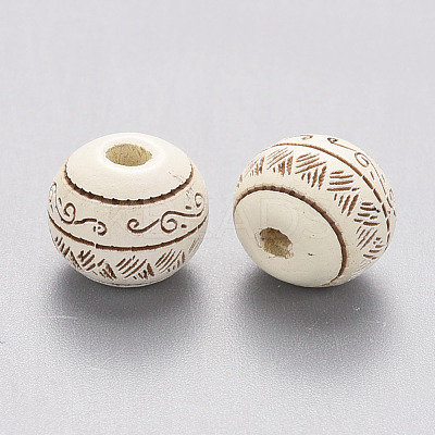 Painted Natural Wood Beads WOOD-N006-02A-04-1