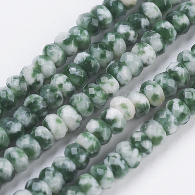 Natural Green Spot Jasper Beads Strands G-K255-07-1