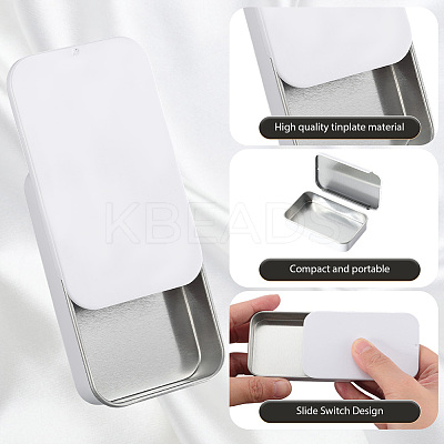 6Pcs Slide Top Tinplate Trinket Storage Boxes CON-SP0001-23C-1