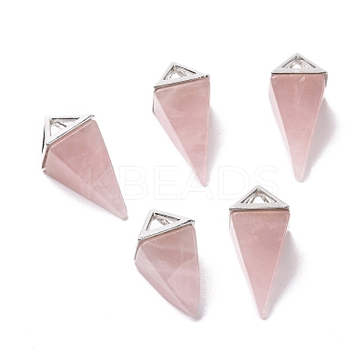 Natural Rose Quartz Pendants G-E577-01P-03-1
