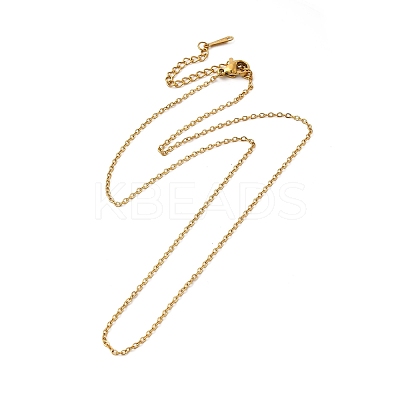 Ion Plating(IP) 304 Stainless Steel Cable Chain Necklace for Women NJEW-G097-05G-1