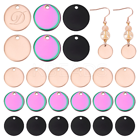 60Pcs 3 Colors Ion Plating(IP) 304 Stainless Steel Charms STAS-PH0006-68-1