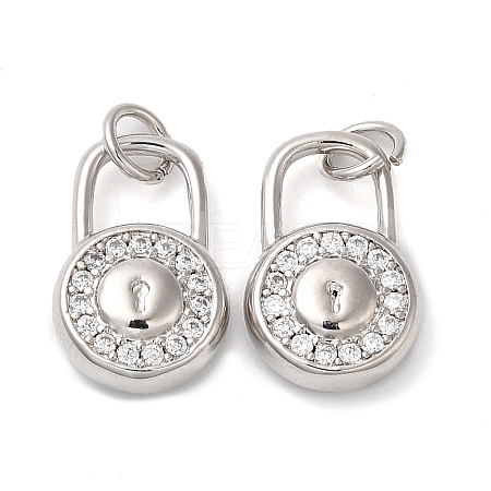 Brass Micro Pave Cubic Zirconia Pendants KK-C028-05P-1