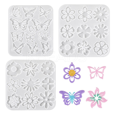 3Pcs 3 Styles DIY Pendant Silicone Molds SIMO-TA0001-14-1