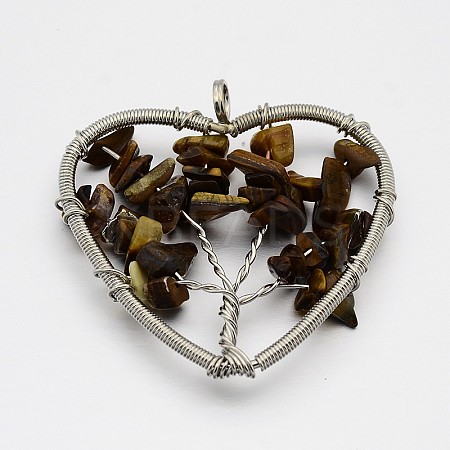 Brass Gemstone Pendants LS-G-F181-09-1