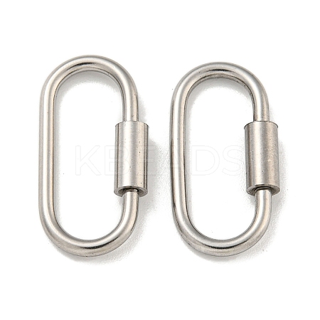 Non-Tarnish 304 Stainless Steel Screw Carabiner Lock Charms STAS-C092-01A-P-1