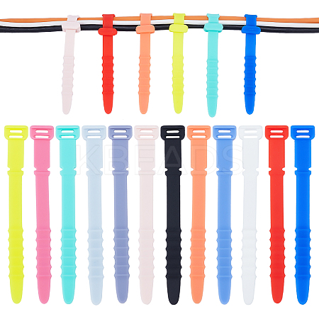 CRASPIRE 60Pcs 12 Colors Silicone Zip Ties AJEW-CP0005-32-1