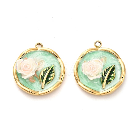 304 Stainless Steel Enamel Pendants STAS-B084-12G-02-1