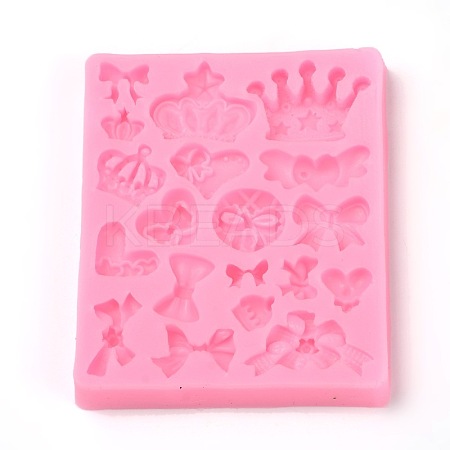Crown & Bowknot Shape Food Grade Silicone Molds LS-AJEW-E027-10-1