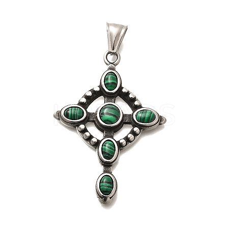 Dyed Synthetic Malachite Pendants STAS-R140-05AS-02-1