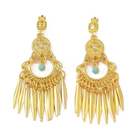 Bohemia Zinc Alloy Rhinestone & Resin Clip-on Earrings LS-EJEW-C089-03G-1