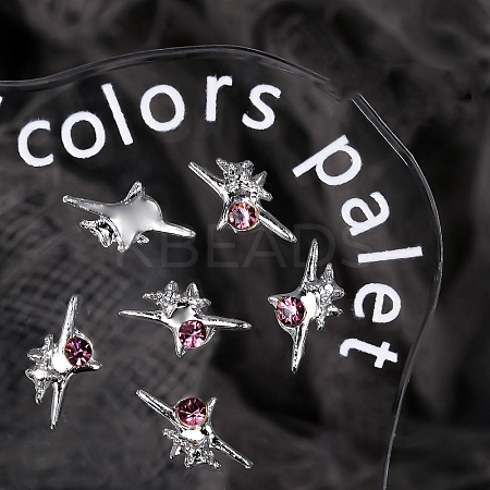 Star Alloy Rhinestone Cabochons MRMJ-WH0075-114-28-1