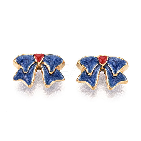 Ion Plating(IP) 304 Stainless Steel Enamel Beads STAS-N114-23D-G-1