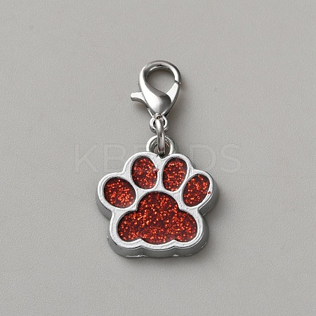 Zinc Alloy Enamel Glitter Powder Pendant Decoration HJEW-WH0001-14P-13-1