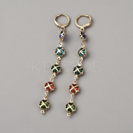 Brass Leverback Earrings EJEW-WH0004-209G-1