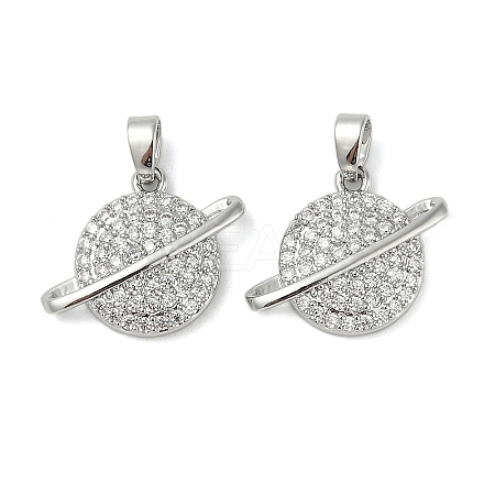 Brass Micro Pave Cubic Zirconia Pendants KK-U045-12P-1