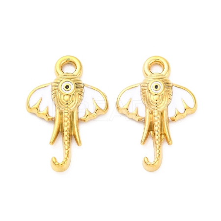 304 Stainless Steel Enamel Elephant Charms STAS-B085-37G-01-1