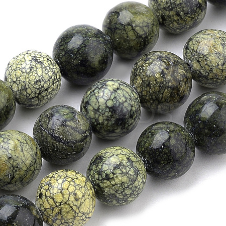 Natural Serpentine/Green Lace Stone Beads Strands X-G-S259-15-8mm-1