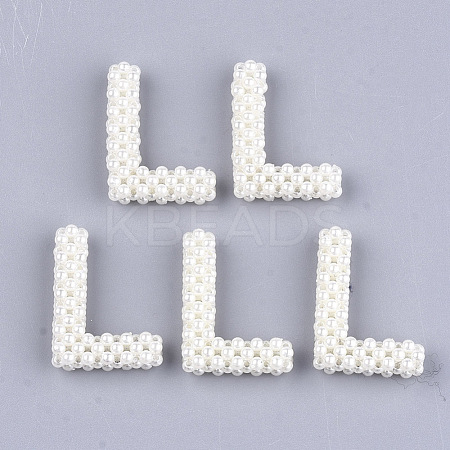 Handmade ABS Plastic Imitation Pearl Woven Beads FIND-T039-18-L-1