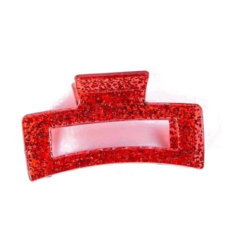 Rectangle Glisten Resin Claw Hair Clips PW-WGF8226-01-1