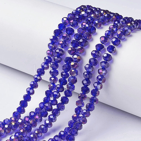 Electroplate Transparent Glass Beads Strands EGLA-A034-T2mm-F15-1