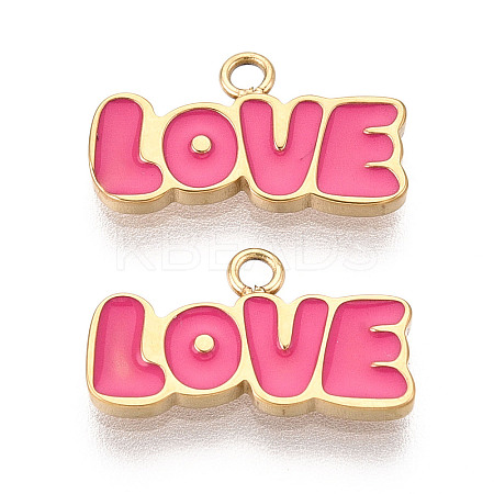 304 Stainless Steel Enamel Pendants STAS-T068-02B-1