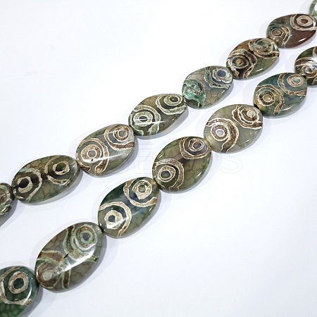 Tibetan Style 4-Eye dZi Beads Strands TDZI-K003-02B-1