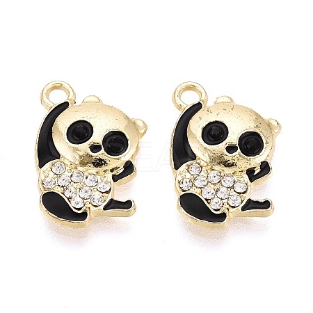 Alloy & Enamel & Crystal Rhinestone Pendants PALLOY-T095-12KCG-1
