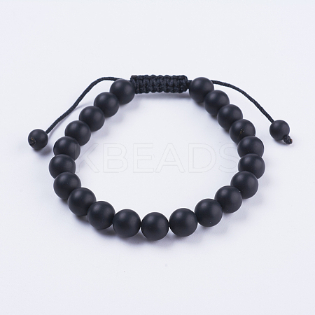 Adjustable Nylon Cord Braided Bead Bracelets BJEW-F308-56-1