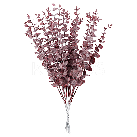 20Pcs Plastic Artificial Eucalyptus Leaves DJEW-GF0001-88B-1