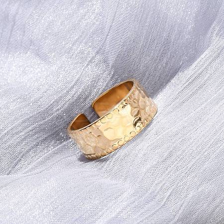304 Stainless Steel Open Cuff Rings for Women RJEW-K309-32E-G-1