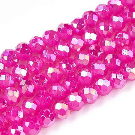 Baking Painted Glass Beads Strands DGLA-A034-J4mm-B11-1