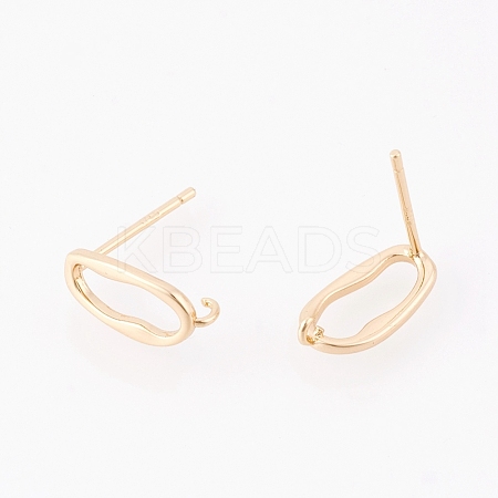 Brass Stud Earring Findings X-KK-S350-010G-1